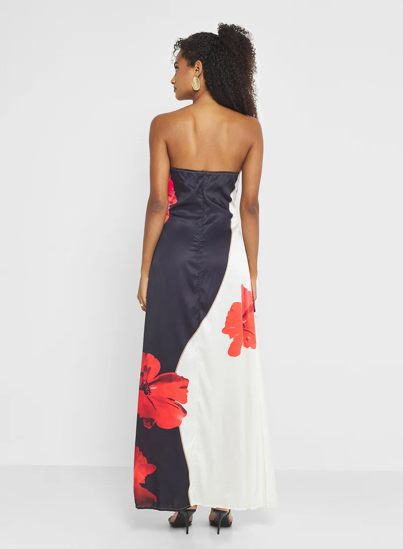 Ginger Bandeau Oversize Floral Resort Dress
