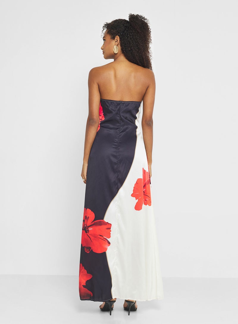 Ginger Bandeau Oversize Floral Resort Dress - Image 3