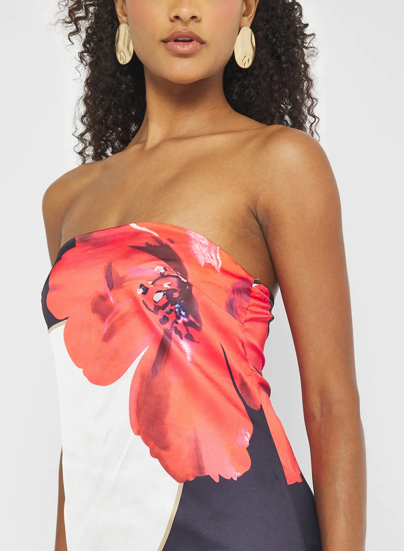 Ginger Bandeau Oversize Floral Resort Dress