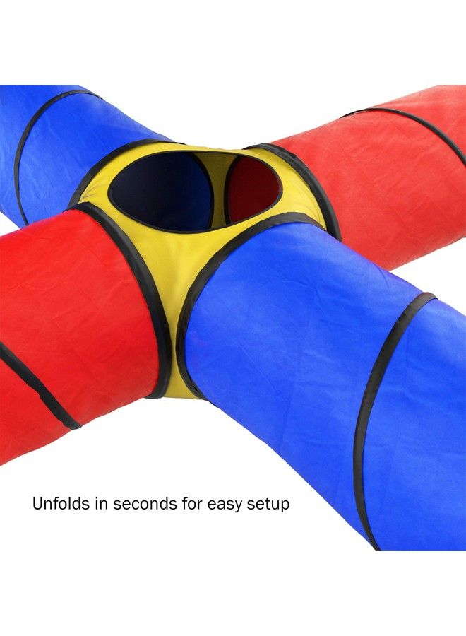 Hey! Play! Kids Play Tunnel 4Way Pop Up Crawl Through Tent Indoor/Outdoor Fun For Kids Dogs Toddlers & Children Foldable & Portable Playhouse Multicolor - Image 4