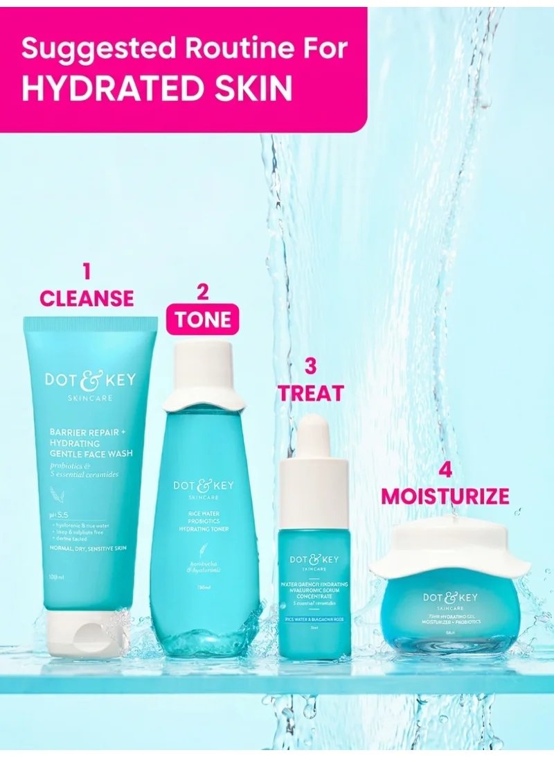 Dot & Key  Dot & Key Rice Water Hydrating Toner With Hyaluronic | Rice Water Toner For Dry Skin, Sensitive Skin & Oily Skin | Alcohol-Free |Quick Absorbing & Non Sticky, For Hydrated Skin | Exfoliates Pores | 150ml  | Best Price UAE