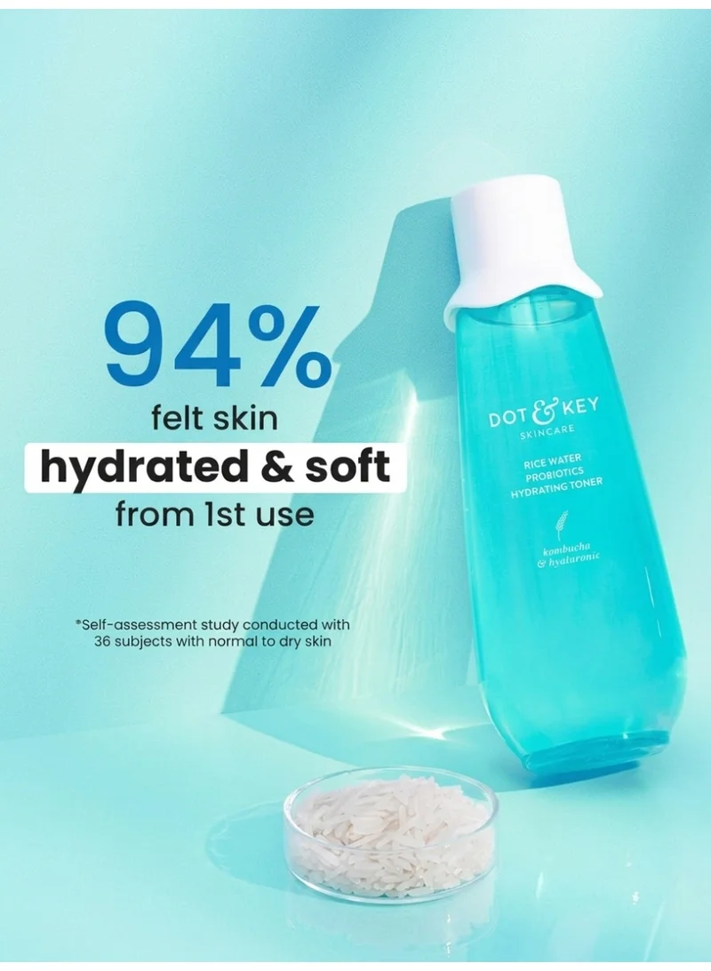 Dot & Key Dot & Key Rice Water Hydrating Toner With Hyaluronic | Rice Water Toner For Dry Skin, Sensitive Skin & Oily Skin | Alcohol-Free |Quick Absorbing & Non Sticky, For Hydrated Skin | Exfoliates Pores | 150ml
