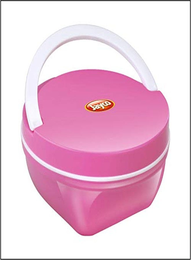 Jayco Layer Stainless Steel and Plastic Lunch Box with Handle Food Grade Leak-Proof Food Container Vacuum Insulated Hot Tiffin Box for Office School Picnic-330 ML (Pink)