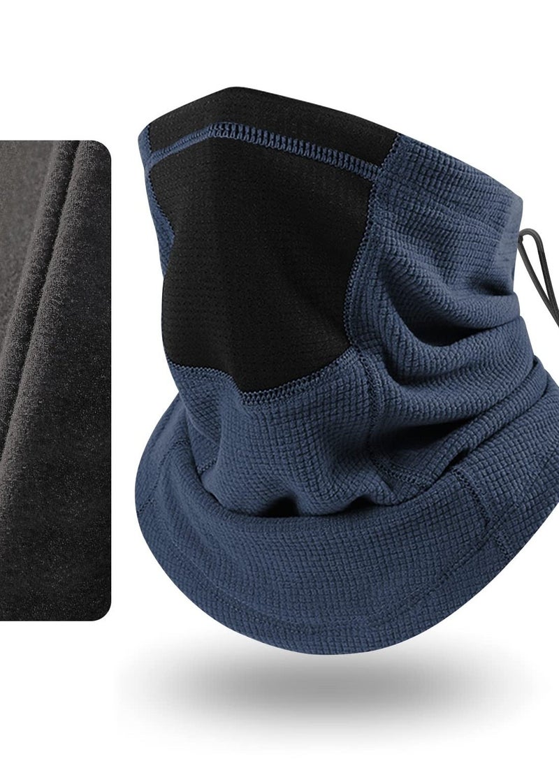 Excefore New Fabric Thick Neck Warmer Gaiter,Tube Scarf with Drawstring,Plaid Polar Fleece,Breathable Windproof Face Masks for Men and Women - Image 1