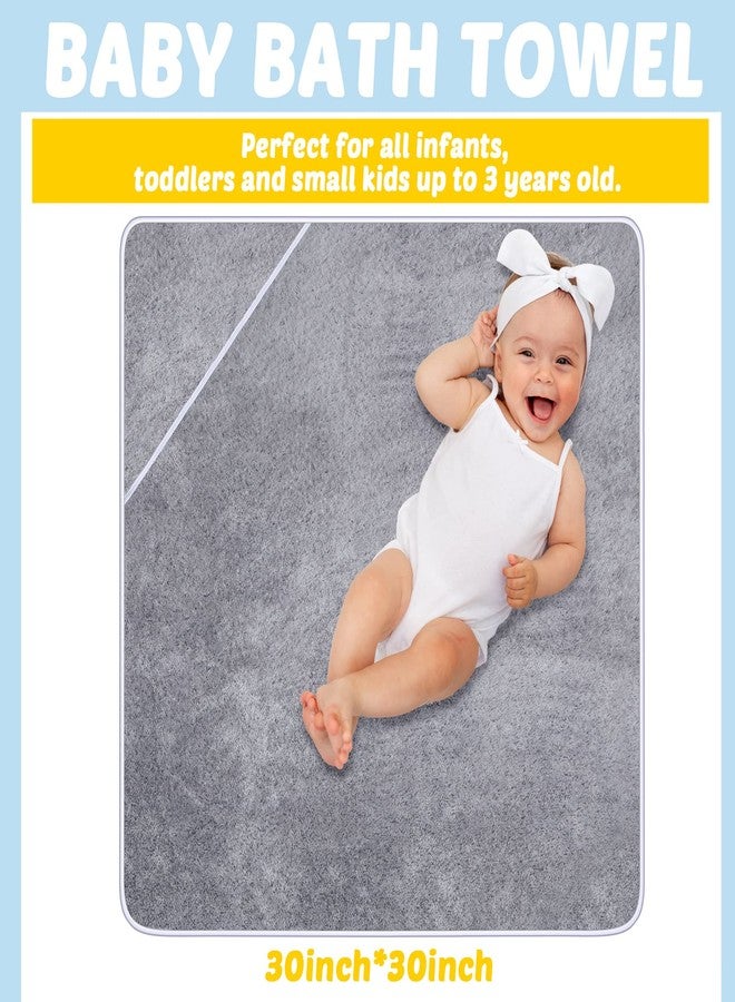 Chumia 6 Pack Baby Bath Towel Coral Fleece Soft Absorbent Newborn Hooded Towel for Kid 30 x 30 Inch Toddler Bath Blanket for Babies Infant Shower Gift(Multicolor) - Image 2