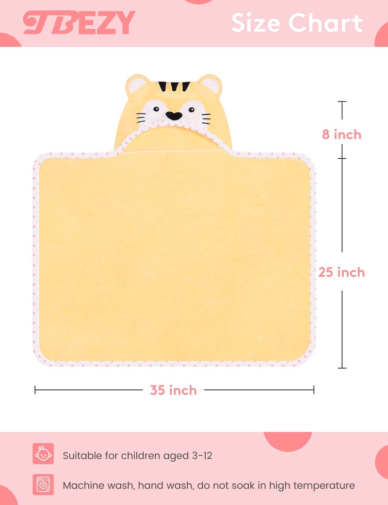 TBEZY Baby Hooded Towel with Unique Animal Design Ultra Soft Thick Cotton Bath Towel for Newborn (Tiger) - Image 2