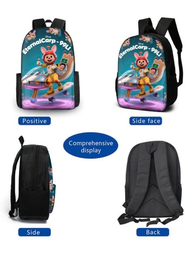 Bright Li Fire Shoulder + hand-held + stationery bag | Cartoon bag 3-piece set, easy to cope with various occasions (available for students, children, friends' outings, mountain climbing, school, etc.) | Back to school season/holiday gifts - 119 - Image 3