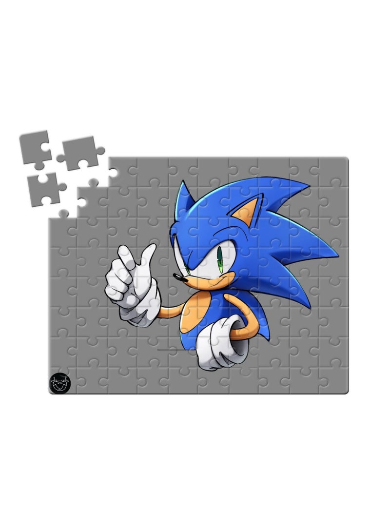 Reeman Design Puzzle printed with Sonic design on a gray background