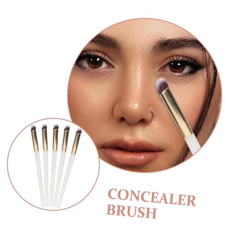 10pcs Concealer Blending Brushes Angled under Eye Makeup Brushes Thumb Concealer Set for Professional Face Contouring and Eyebrow Touch-up - Image 3