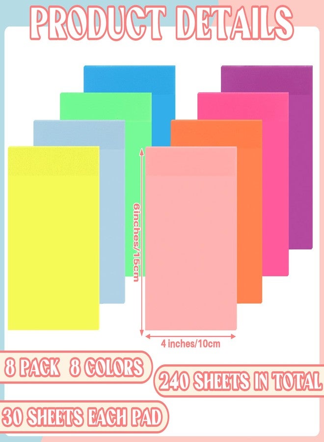 Yinder 4 x 6 Inch Transparent Sticky Notes Translucent Sticky Notes Waterproof Clear Self Sticky Memo Pad See Through Bible Journaling Accessories Office School Supplies, 8 Pack 240 Sheets (Bright) - Image 2