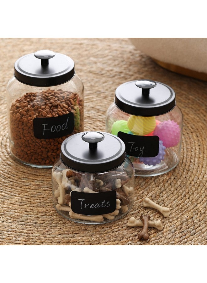 Hyperspace Clear Glass Kitchen Canister Set, Cookie Jar, Food Storage Container, Bathroom Jar with Metal Airtight Lid (Black)  - Image 5