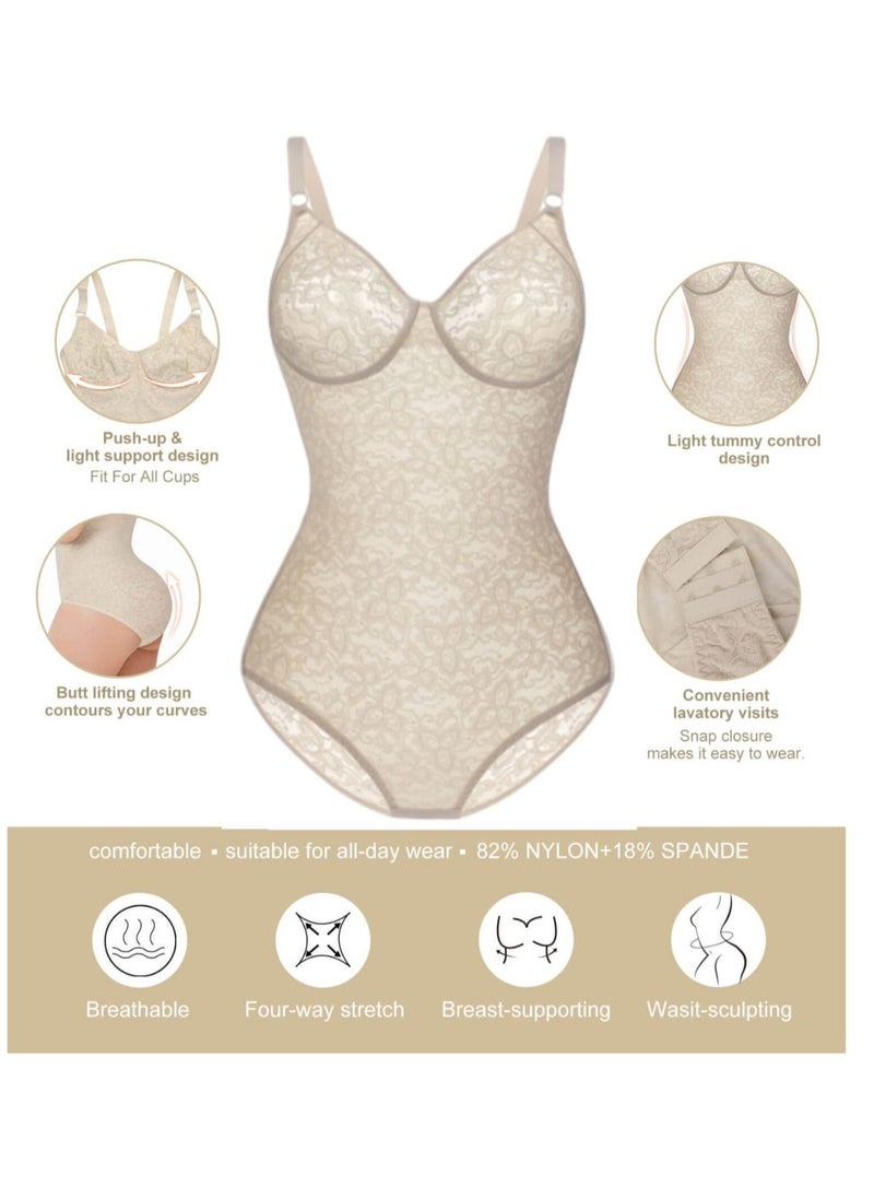 Generic - Sheer Lace One-Piece Body Shaping Corset - Image 1