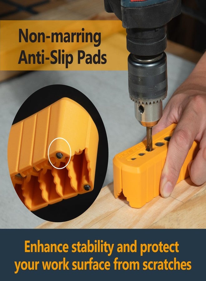 باورتيك دليل حفر POWERTEC - كتلة مثقاب متعددة الوظائف مع 6 أحجام شائعة لرؤوس المثقاب - لحفر ثقوب مستقيمة، أداة نجارة، عبوة واحدة (71971V) - Image 3