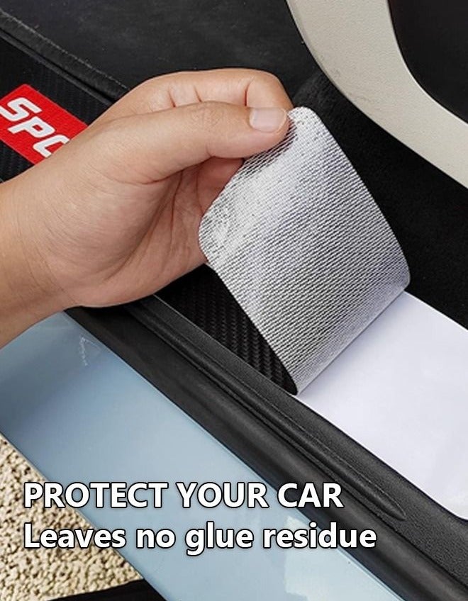 5PCS Car Door Sill Protector Stickers,Carbon Fiber Sport Threshold/Rear Bumper Guard Anti-Scratch Sticker Door Edge Protection Decorate,Interior Accessories Self-Adhesive Anti-Scratch Waterpoor - Image 5