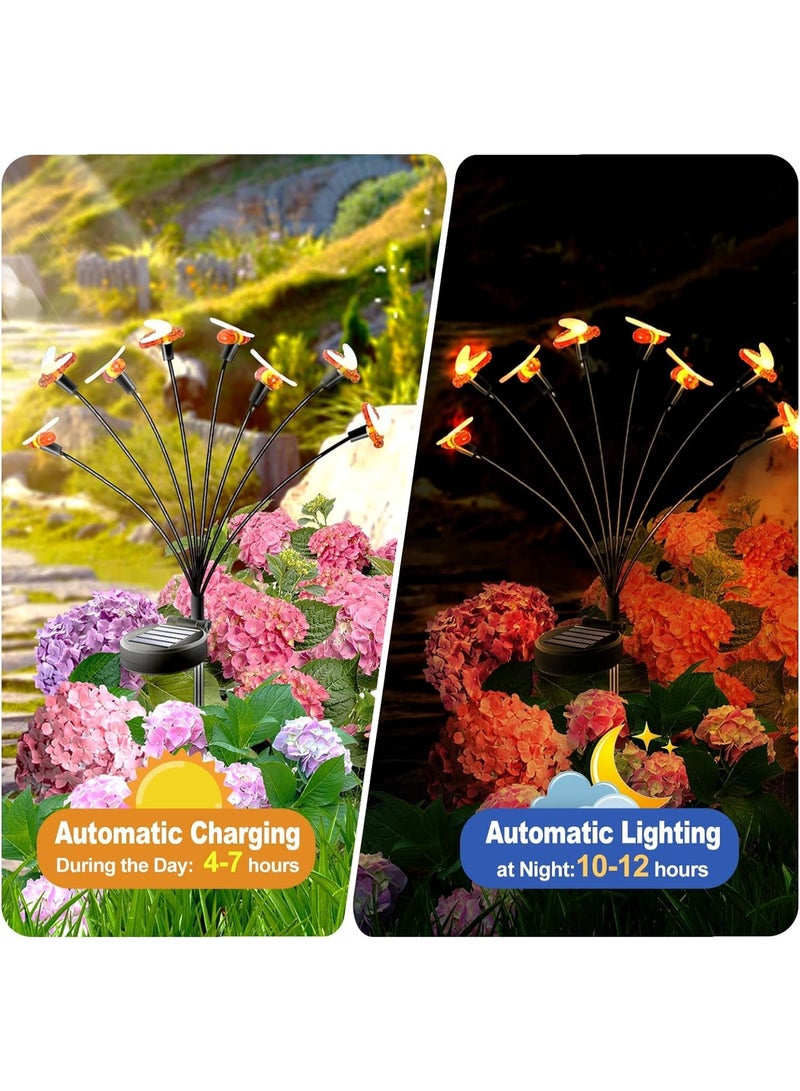 Flushrenic Solar powered fireworks lights, bee garden lights, waterproof outdoor garden lights. 120 LEDs are distributed on 40 copper wire branches. Star burst lights (warm white) for holiday trails, courtyards, and gardens. - Image 4