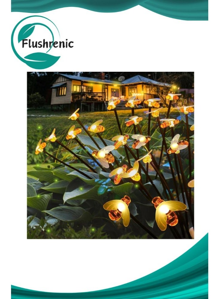 Flushrenic Solar powered fireworks lights, bee garden lights, waterproof outdoor garden lights. 120 LEDs are distributed on 40 copper wire branches. Star burst lights (warm white) for holiday trails, courtyards, and gardens. - Image 1