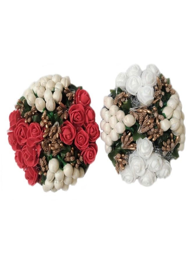 Maahal flower Bun Juda Maker Flower Gajra Hair Accessory Set (Multicolor) (Yellow Red White) - Image 1
