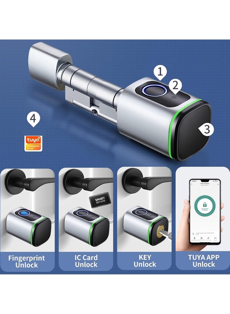 TUYA High Convenience Smart Home Security Door Lock, DIY, Cylinder Core Electronic Housekeeper App Keeper, IC Card Fingerprint Lock Unlock, Auto Lock Function, Energy Saving, Prevent Tampering - Image 5