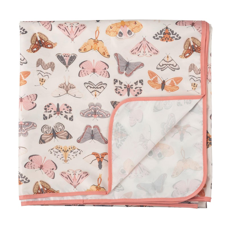 Tiny Twinkle Splat Mat for Under High Chair or Table | 51" x 51" Waterproof & Mess-Proof High Chair Mat for Baby, Machine Washable for Mealtime or Art(Flutter) - Image 1