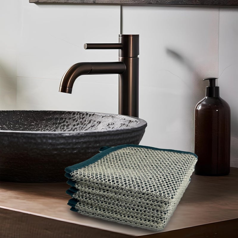 TTYBG 5 Pack Soft Weave Home Spa Bath Shower Exfoliating Massage Face Body Wash Cloths, Dual-Sided with Exfoliating Scrub and Soft Terry Cloth Towel - Image 4