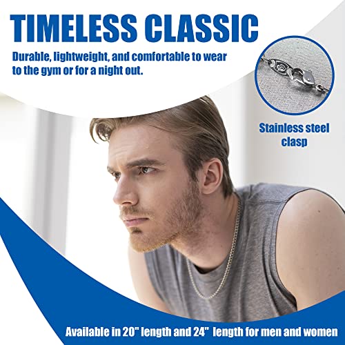 Phiten Titanium Chain Necklace, 20", Silver - Image 3