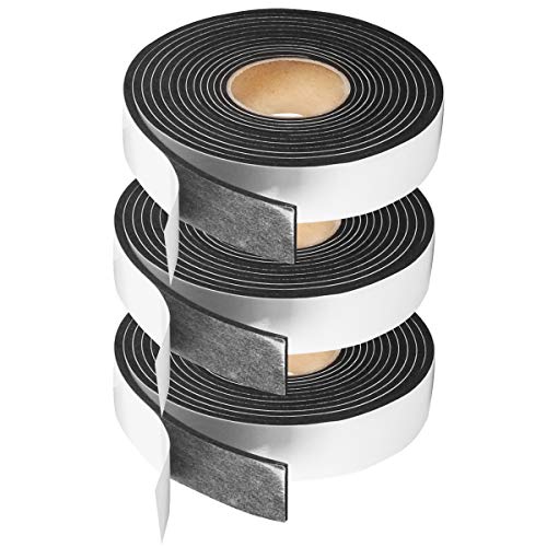 YIJUHOU Foam Tape Weather Stripping Window Seal,1"Wx1/8"T High Density Seal Strip,Adhesive Closed Cell Weather Strip(Total 30FT,Black) - Image 1