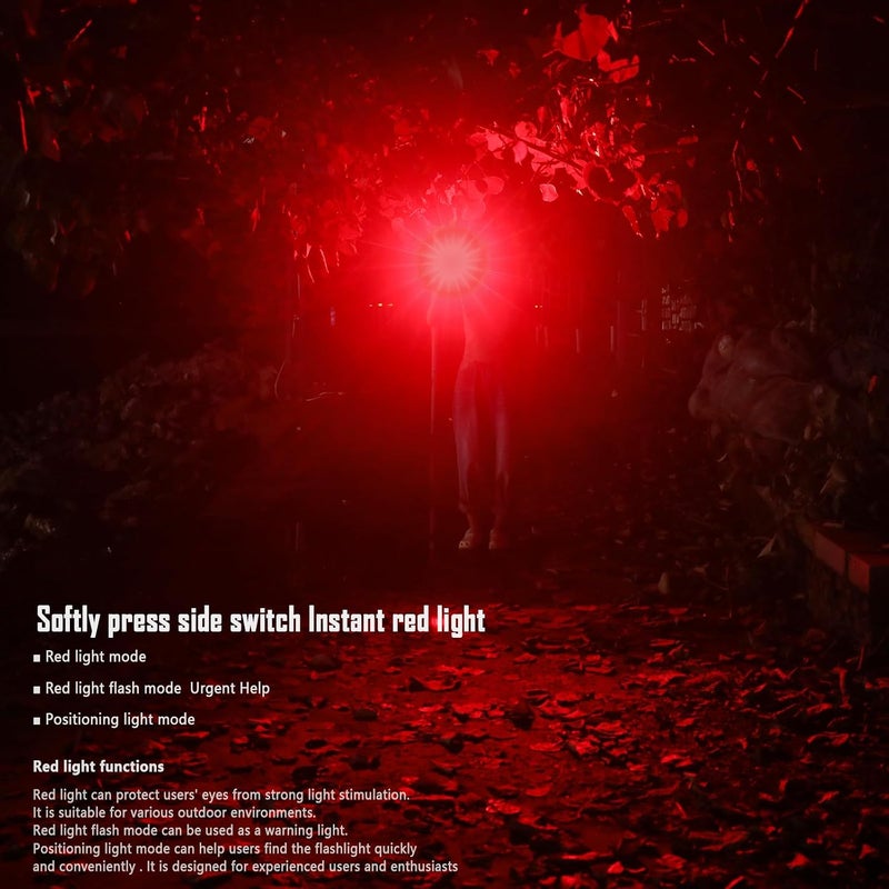IMALENT BL70 EDC Minimalist Flashlight, 6000 Lumen Tactical Flashlight, White and Red Light, with 1 CREE XHP70.2 LED, OLED Display, Fast Type-C Charging, IP68 Resistant for Camping Hiking Emergency - Image 5