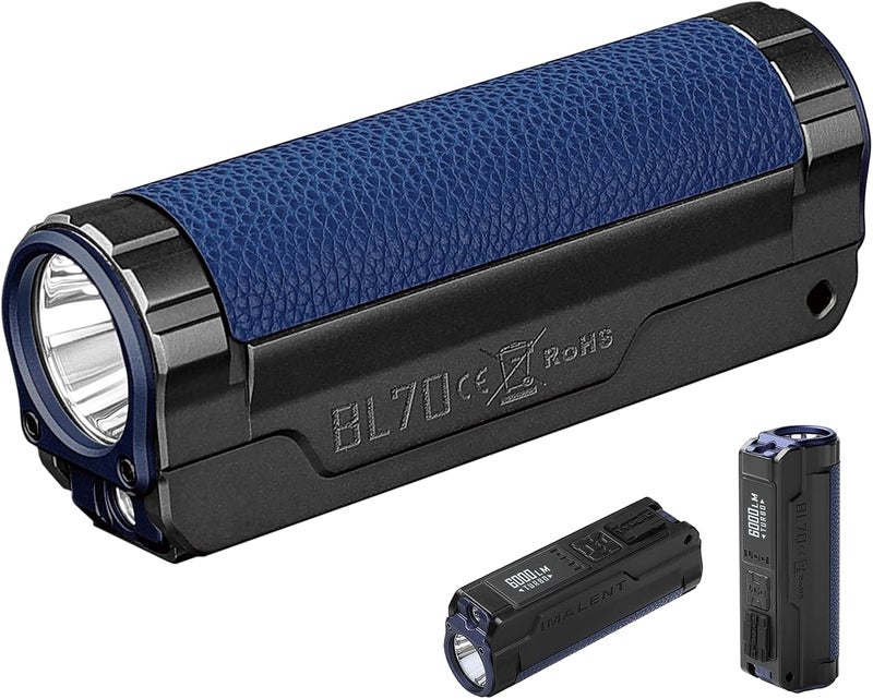 IMALENT BL70 EDC Minimalist Flashlight, 6000 Lumen Tactical Flashlight, White and Red Light, with 1 CREE XHP70.2 LED, OLED Display, Fast Type-C Charging, IP68 Resistant for Camping Hiking Emergency - Image 1