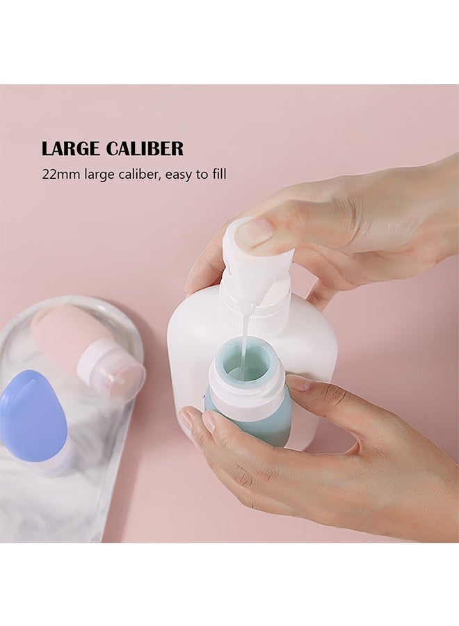 JCB CHIC 4 عبوات سفر محمولة لمستلزمات النظافة الشخصية، عبوات مستلزمات النظافة الشخصية المعتمدة للحمل على متن الطائرة بسعة 90 مل، أنابيب سيليكون قابلة للضغط ومقاومة للتسرب، إكسسوارات سفر قابلة لإعادة التعبئة لشامبو وسائل الاستحمام - Image 5