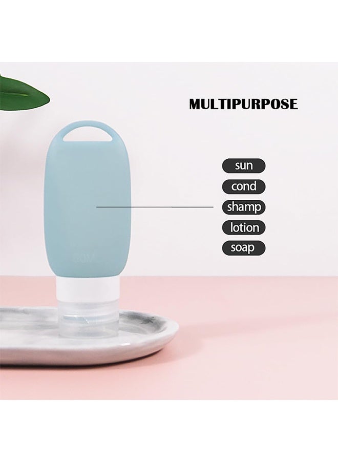 JCB CHIC 4 عبوات سفر محمولة لمستلزمات النظافة الشخصية، عبوات مستلزمات النظافة الشخصية المعتمدة للحمل على متن الطائرة بسعة 90 مل، أنابيب سيليكون قابلة للضغط ومقاومة للتسرب، إكسسوارات سفر قابلة لإعادة التعبئة لشامبو وسائل الاستحمام - Image 4