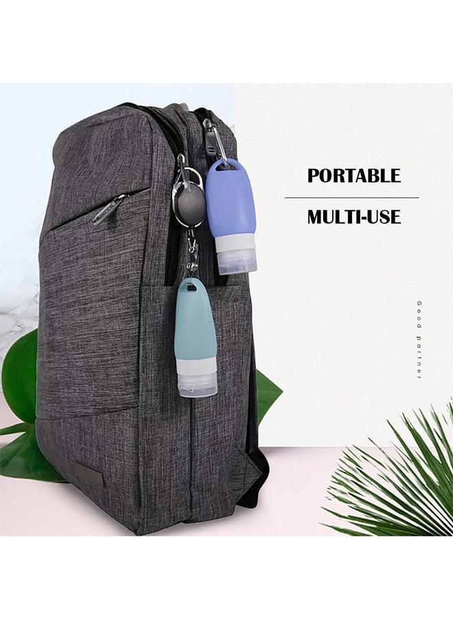 JCB CHIC 4 عبوات سفر محمولة لمستلزمات النظافة الشخصية، عبوات مستلزمات النظافة الشخصية المعتمدة للحمل على متن الطائرة بسعة 90 مل، أنابيب سيليكون قابلة للضغط ومقاومة للتسرب، إكسسوارات سفر قابلة لإعادة التعبئة لشامبو وسائل الاستحمام - Image 3