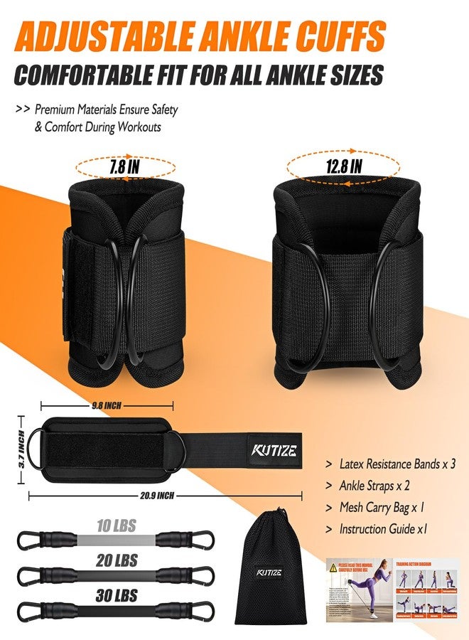 KUTIZE Ankle Resistance Bands with Cuffs for Women- 3-Level Adjustable Leg Butt Booty & Glute Workout Equipment, Portable Home Gym Exercise Bands for Kickbacks, Hip Thrusts, Yoga, Strength Training - Image 4