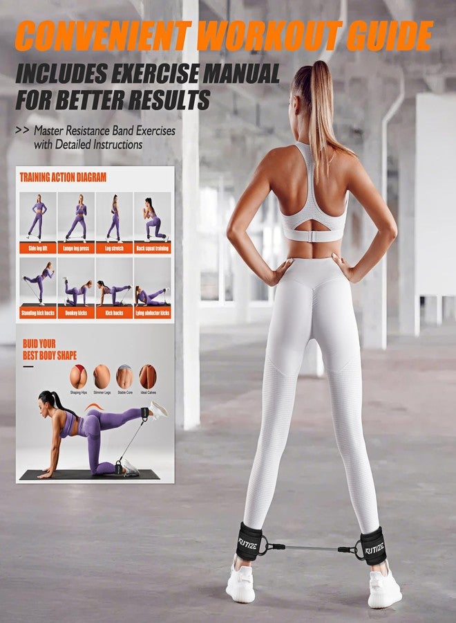 KUTIZE Ankle Resistance Bands with Cuffs for Women- 3-Level Adjustable Leg Butt Booty & Glute Workout Equipment, Portable Home Gym Exercise Bands for Kickbacks, Hip Thrusts, Yoga, Strength Training - Image 3