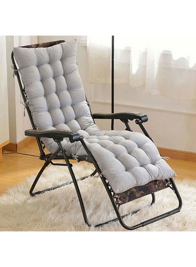 MOONASE Patio Chaise Lounger Cushion, Indoor/Outdoor Cushions Rocking Chair Sofa Cushion with 6 Ties,Thick Padded Swing Bench Cushion，61Inch (Gray) - Image 2