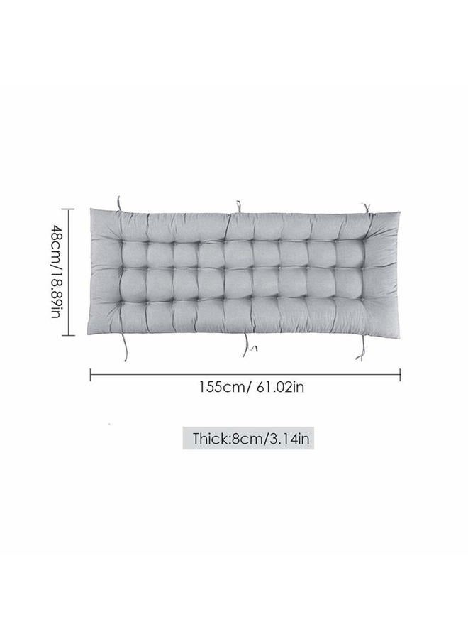 MOONASE Patio Chaise Lounger Cushion, Indoor/Outdoor Cushions Rocking Chair Sofa Cushion with 6 Ties,Thick Padded Swing Bench Cushion，61Inch (Gray) - Image 5