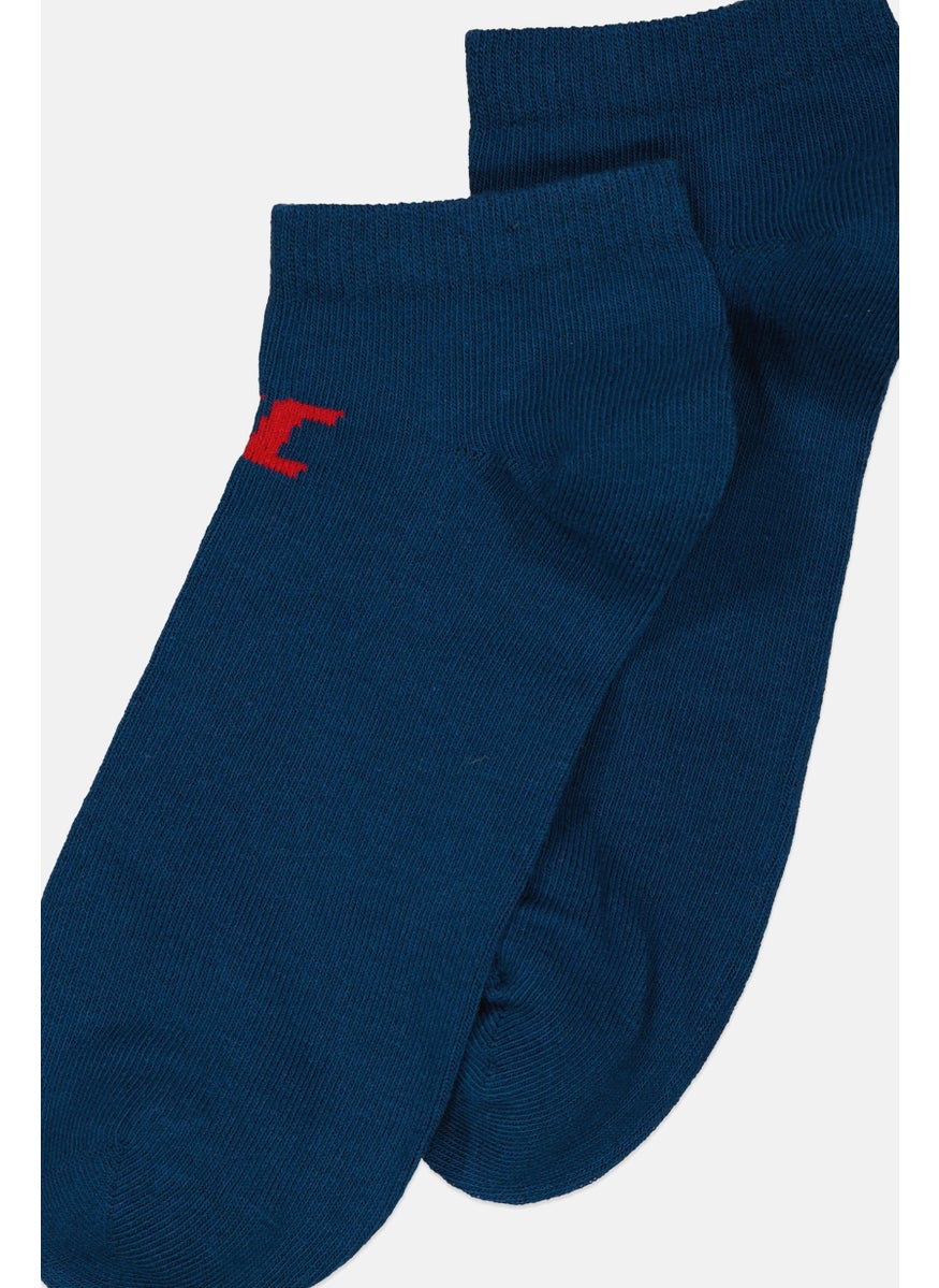 Ufc - Men 3 Pairs Brand Logo Ankle Sport Socks, Teal - Image 1