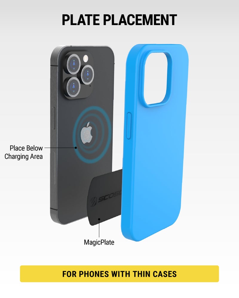 Scosche MRK2PK-UB MagicMount Replacement Metal Plate Kit for Phone, Metal Plates for Magnetic Mount Cell Phone Holder for Car, Universal with All Devices and Phone Case, Black, Pack of 2 - Image 3