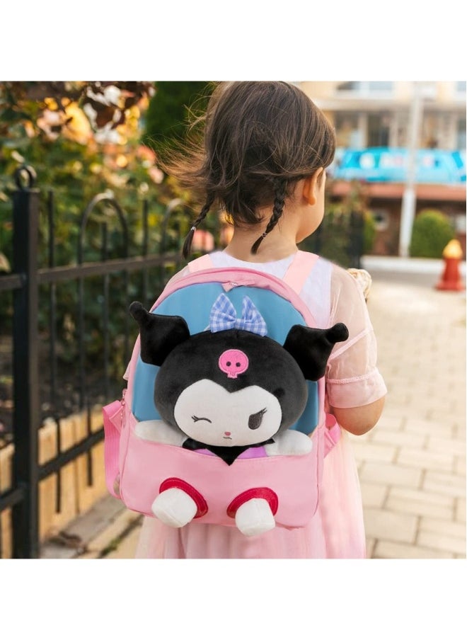 Kawaii Plush Kuromi Bag for Girls, Kuromi Plush Backpack Cute Kuromi Plush Bag Cartoon Shoulder Bag Cute Anime Kuromi Bag Kuromi Plush Shoulder Bag Anime Toy Bag for Anime Fans（25 * 35cm）  - Image 1