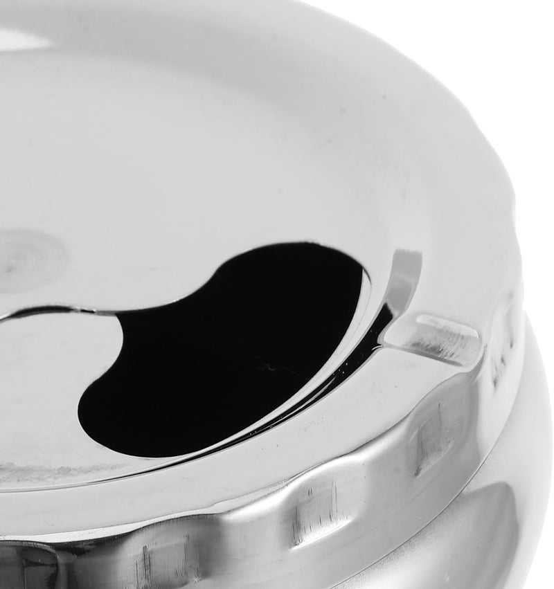 Stainless Steel Ashtray with Lid 12cm Automatic Extinguishing Anti-spill Cigarette Tray for Home and Car Indoor Outdoor Use - Image 3
