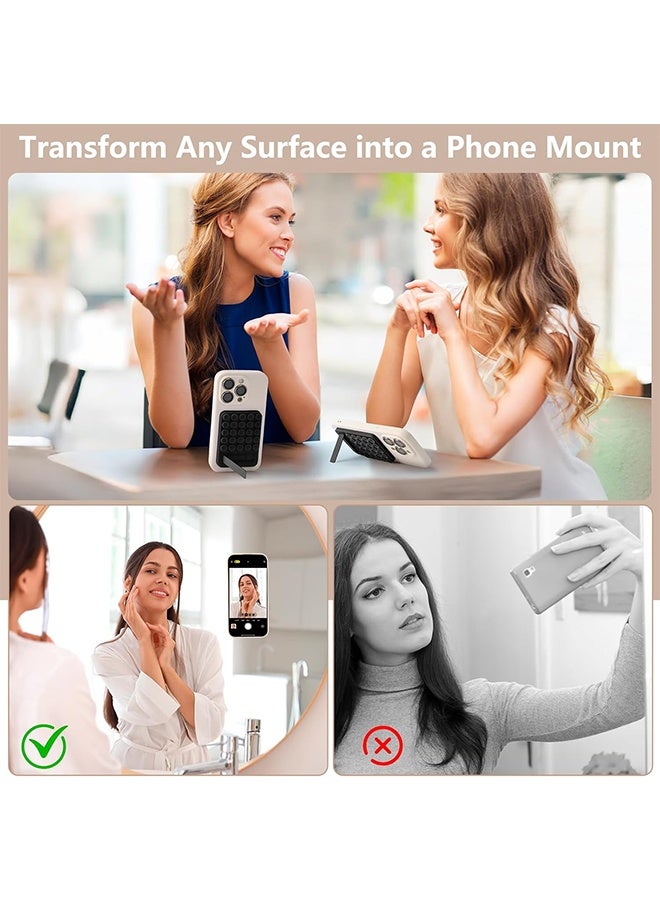 2 in 1 Silicone Sticky Phone Grip Combines a Powerful Suction Cup and a Durable Mount Suitable for Any Phone Model Provides Multiple Mounting Options for Selfies and Tiktok Video Recording Light (Black) - Image 2