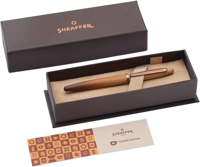 Sheaffer VFM 9428 Coffee Edition Matt Brown Fountain Pen with Regal Brown PVD Signature Trims and White Dot of excellence - Fine Point - Image 1