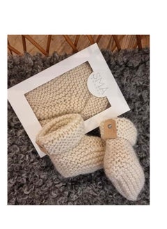 SMA SMA Knit Crochet Baby Booties Newborn Socks-Handmade Shoes Deep Baby Booties for Newborn and Infant- Hand Knitting Crochet for Boy and Girl for Winter  - Image 3