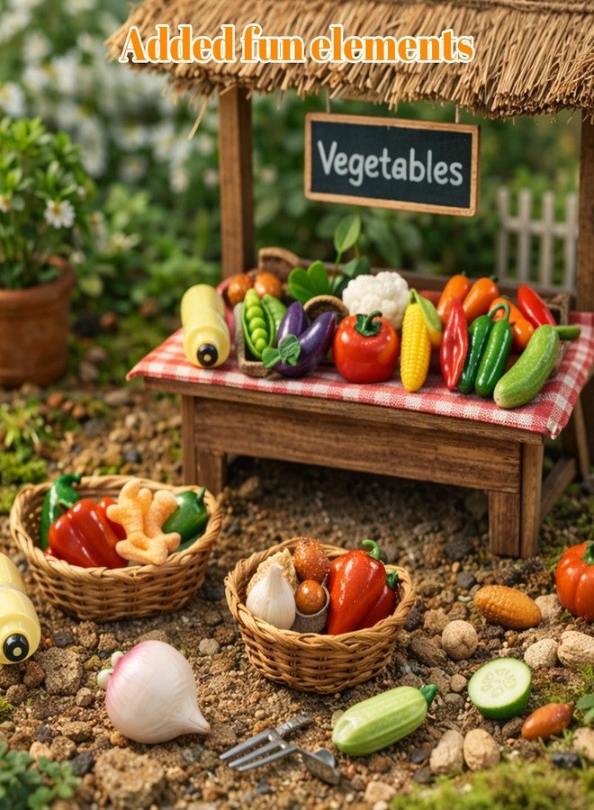 xinxingin 40 PCS Miniature Food and Dollhouse Plants Set, Miniature Decorative Items for Miniature Display and Garden Decoration, Miniature Fruits and Vegetables Collection - Image 5