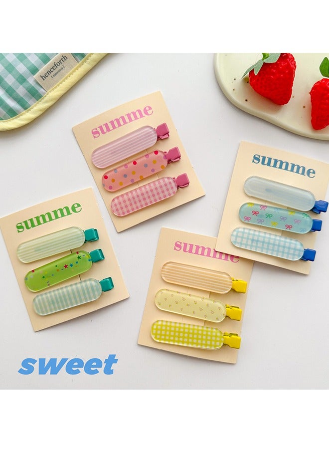 Summer Dopamine style Hair Clips Set 12 Pcs, Multi Purpose Non Slip Hair Clips, Flat Hair Clips Set for Women & Girls (Colorful) - Image 4