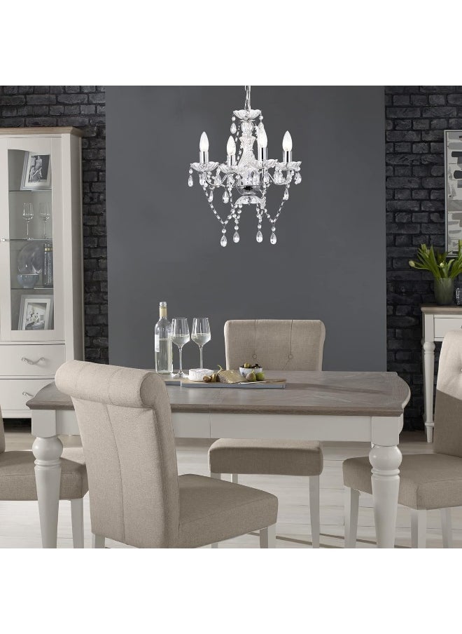 lalula LaLuLa Chrome Mini Crystal Chandelier 4-Light Dimmable Candle Style Chandelier for Dining Room  - Image 3