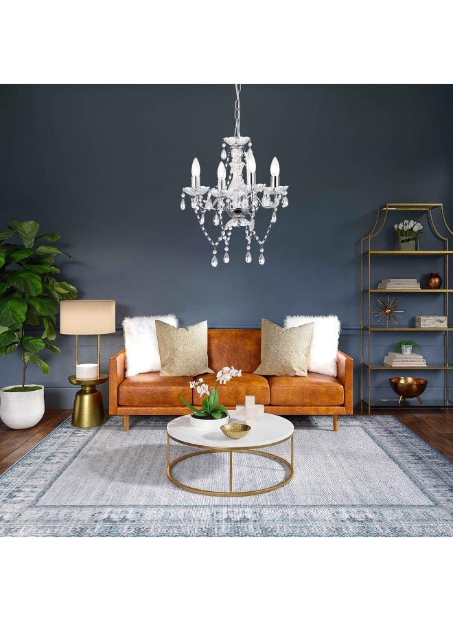 lalula LaLuLa Chrome Mini Crystal Chandelier 4-Light Dimmable Candle Style Chandelier for Dining Room  - Image 5