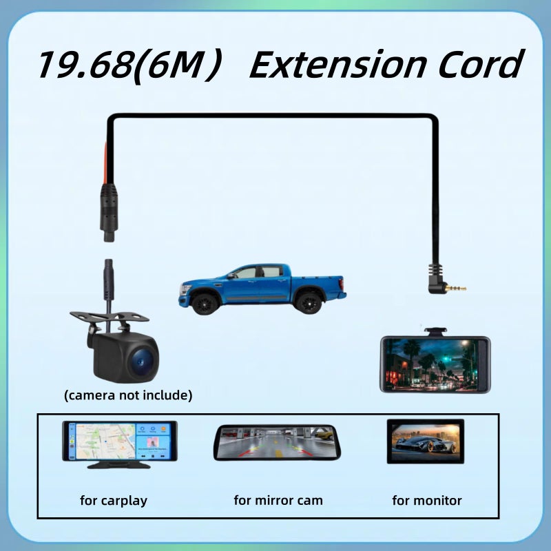 Epronic 2.5mm to 4Pin Dash Cam Cable (6M/19.68Ft 4PIN), Car Rear View Camera Extension Cord for Dash Cam Carplay Screen Plug and Play Replacement Cable Support AHD1080P 720P Vehicle Backup Camera - Image 3