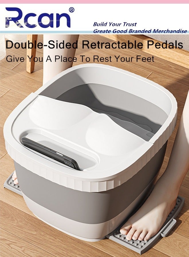 ركان حوض استحمام قابل للطي وحوض استحمام محمول للقدمين مع مسند للقدمين وغطاء حوض تدليك سبا لتدليك باديكير - Image 3