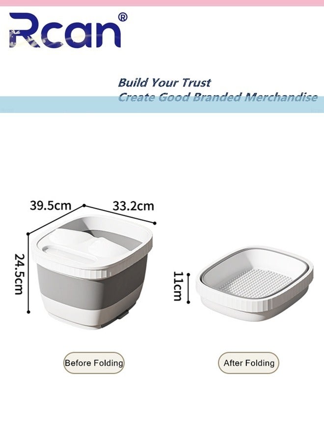 ركان حوض استحمام قابل للطي وحوض استحمام محمول للقدمين مع مسند للقدمين وغطاء حوض تدليك سبا لتدليك باديكير - Image 5