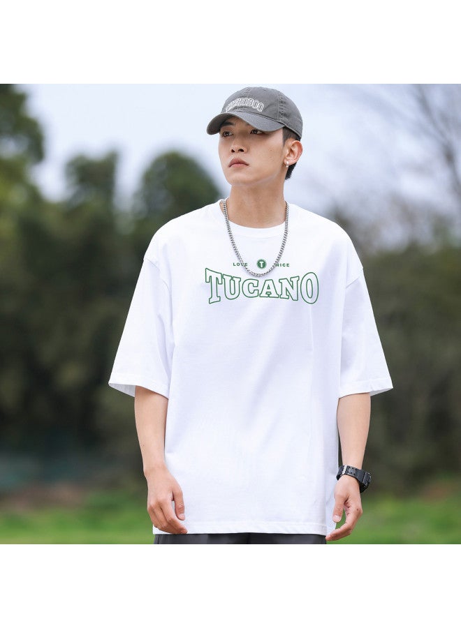 Tucano men's Short Sleeve T-shirt - Summer Casual Minimalist Letter Print Versatile Men's Half-sleeve Tee - Image 3